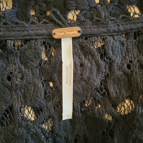 Free People Black Crochet Lace Dress Size 6 - Picture 6 of 6